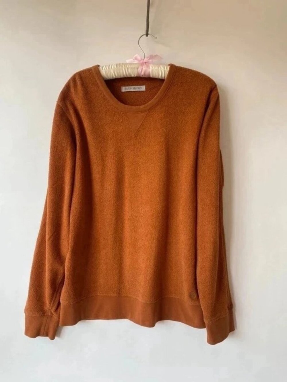 Unisex Rust Brown Relaxed Crewneck Sweatshirt Size L